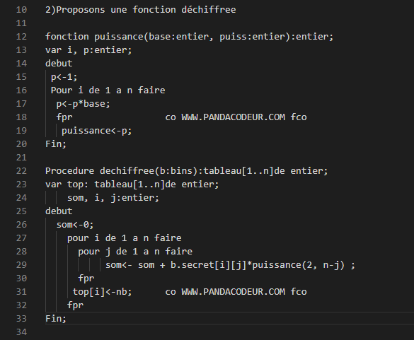 Binaire secret pandacodeur 2021 01 24 04 18 34 algorithmique algo txt visual studio code