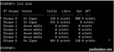 Diskpart liste2