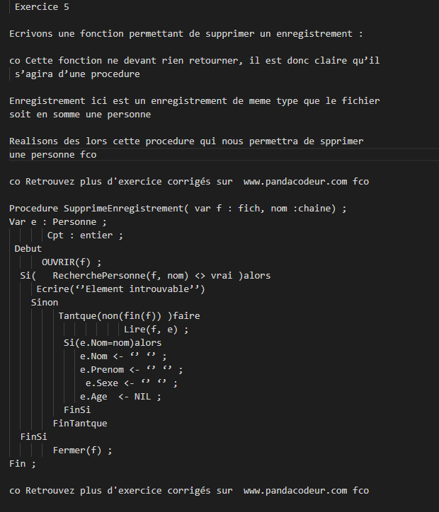Pandacodeur exercice algorithme fichier 04 2021 02 28 14 29 46 algorithmique algo code